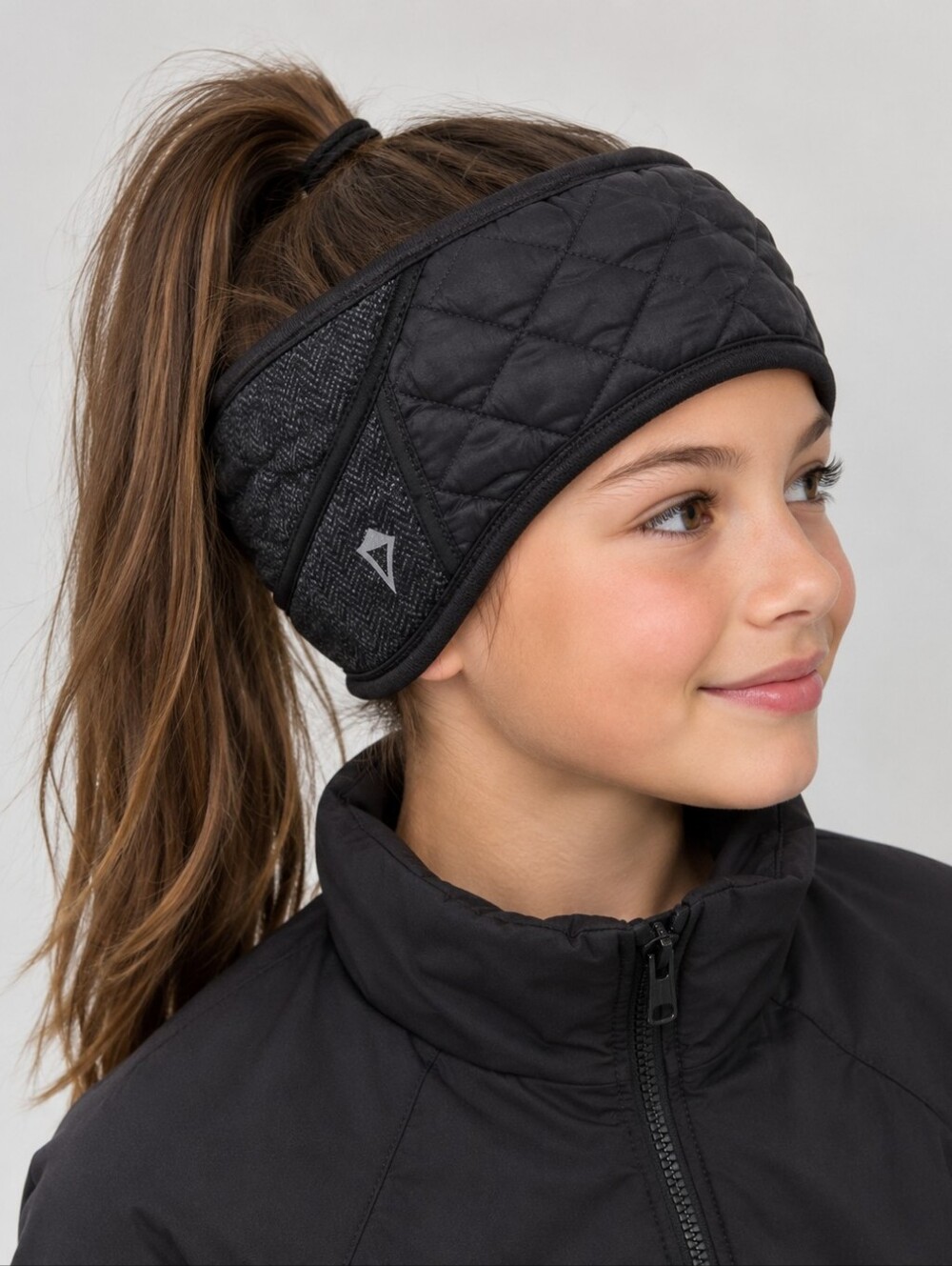 Ivivva by Lululemon Insulated Winter Ear Warmer Headband Pony Tail Slip